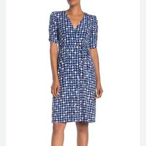 Eliza J Blue Polka Dot Midi Dress